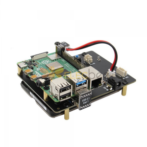 X825 2,5-Zoll-SATA-SDD-Festplattenspeicher-Erweiterungskarte NAS-Unterstützung USB 3.0 mit X735 Power Manager + Netzteil + Gehäuse für Raspberry Pi 4B