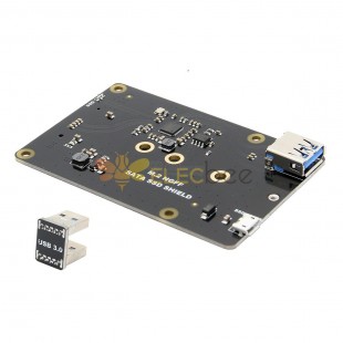 X860 M.2 NGFF 2280/2260/2242/2230 SATA SSD NAS 存储扩展板，带 USB 3.0 跳线，适用于树莓派
