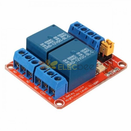 10Pcs 12V 2 Channel Relay Module With Optocoupler Support High Low Level Trigger