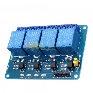 10 Uds. Módulo de relé de 4 canales de 5V para PIC ARM DSP AVR MSP430 azul Geekcreit para Arduino