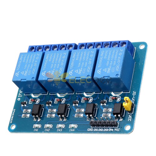 10pcs 5 v 4 채널 릴레이 모듈 pic arm dsp avr msp430 arduino 용 blue geekcreit