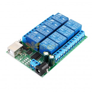 2 in 1 DC 5V 8Channel USB Serial Port Relay Module UART RS232 TTL Switch Board CH340 for Windows Linux MAX OS