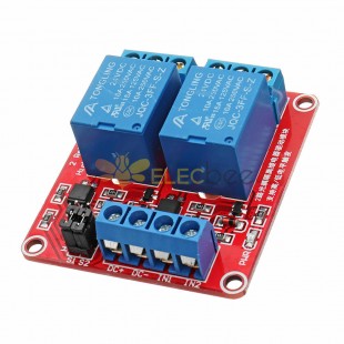 Módulo de fuente de alimentación del módulo de relé optoacoplador de disparador de nivel de 2 canales de 24 V para Arduino