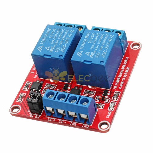 Arduino 용 24V 2 채널 레벨 트리거 광 커플러 릴레이 모듈 전원 공급 장치 모듈