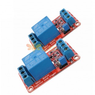 Módulo de relé optoacoplador de nível de 1 canal 2 peças 5V para Arduino