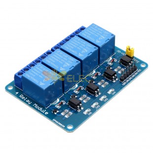 2Pcs 5V Módulo de Relé de 4 Canais PIC DSP MSP430 Azul para Arduino - produtos que funcionam com placas Arduino oficiais