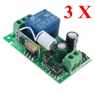 3 peças 315 MHz 220 V 10 A 1 canal relé sem fio interruptor de controle remoto receptor