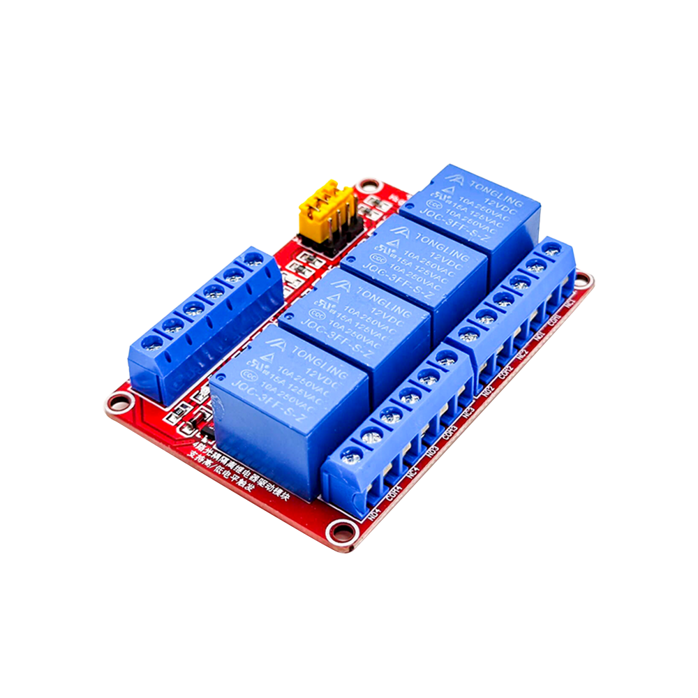 3 件 DC12V 4 通道電平觸發光耦繼電器模塊 Arduino 電源模塊
