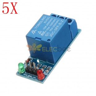 5pcs 5V 저수준 트리거 1 채널 릴레이 모듈 인터페이스 보드 실드 DC AC 220V PIC DSP MCU