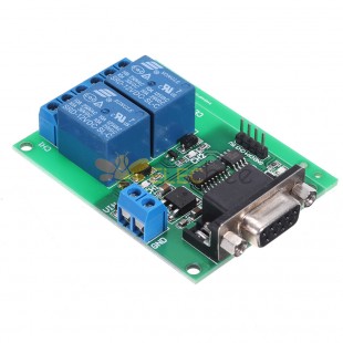 DC 12V 2 通道 RS232 繼電器模塊板遠程控制 USB PC UART COM 用於智能家居的串行端口