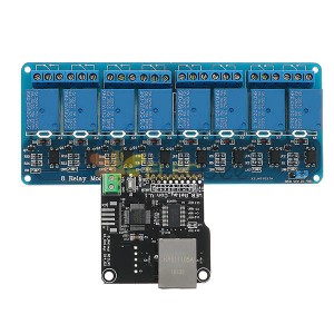 Módulo de controle Ethernet com placa de relé de 8 canais para LAN WAN WEB Server RJ45 Android iOS