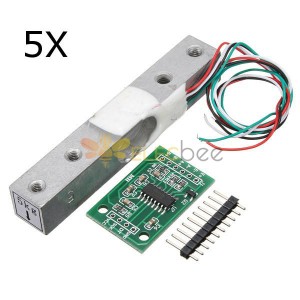 5Pcs 5KG Small Scale Load Cell Weighing Pressure Sensor With A/D HX711AD Adapter