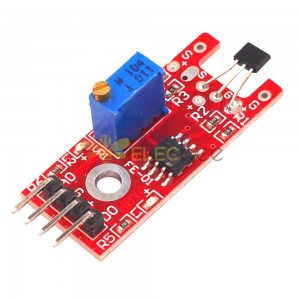 5 件 KY-024 4 针线性磁性开关速度计数霍尔传感器模块，适用于 Arduino