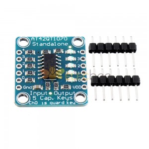AT42QT1070 5-Pad 5 鍵電容式觸摸屏傳感器模塊板 DC 1.8 至 5.5V 電源，用於獨立模式