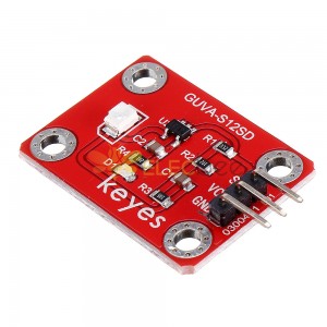 GUVA-S12SD 3528 紫外線傳感器（焊盤孔）帶排針模塊模擬信號 240-370nm