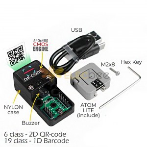 Kit de scanner de codes à barres 2D/1D portable WiFi Bluetooth QR-Codes lecteur de codes à barres prise en charge UIFlow Python