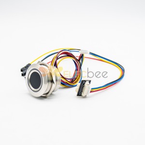 R503电容式指纹模块感应扫描器圆形圆形二色环形指示灯LED控制DC3.3V MX1.0-6pin
