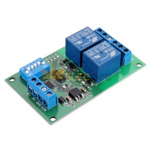 2 通道 RS485 繼電器板 UART 串​​口開關模塊 Modbus 遠程控制 PLC 智能家居 DC12V