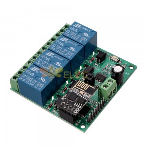 2Pcs DC12V ESP8266 Four Channel Wifi Relay IOT Smart Home Phone APP Remote Control Switch Module