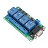 4 Channel RS232 Relay Board PC USB UART DB9 Remote Control Switch DC12V for Smart Home
