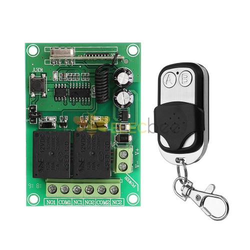 12V 433Mhz 2 Channel Radio Switch Receiver Module with AB Handheld  Transmitter R