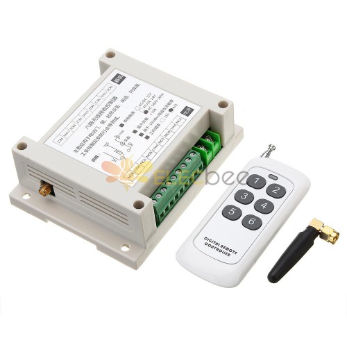 433MHz AC 220 6 Channel Wireless Remote Control Switch Learning Code Module  Controller
