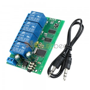 4CH DTMF MT8870 音頻解碼器繼電器遙控開關，用於智能家居語音電話 LED 燈控制 AD22B04