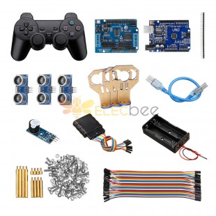 Handle Control Automatic 3 Channel Ultrasonic Obstacle Avoidance Kit Smart Robot Tank Car Chassis