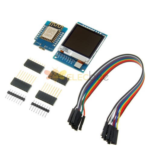 Carte de développement Mini D1 ESP-12F N ESP8266 + module d\'écran LCD TFT 1,6 pouces avec ligne DuPont pour Arduino - produits compatibles avec les cartes officielles Arduino