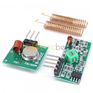 Kit transmisor de módulo receptor inalámbrico RF de 433 MHz + 2 antenas de resorte RF