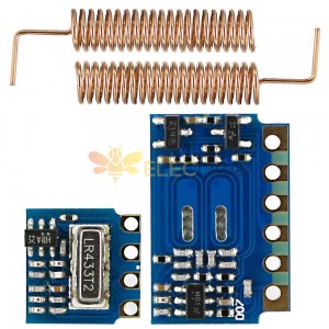 RF 433MHz para módulo receptor transmissor RF kit de link sem fio + 2 peças de antenas de mola