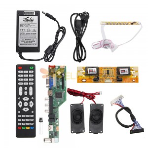 T.SK105A.03 Placa de driver de controlador de TV LCD universal LED + 4 peças inversor de lâmpada + alto-falante + adaptador de energia da UE