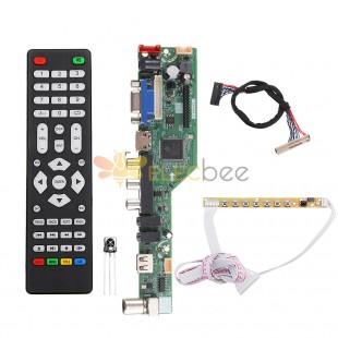 T.SK105A.03 Scheda driver del controller TV LCD LED universale TV/PC/VGA/HDMI/USB + 7 pulsanti chiave + cavo 1ch 6bit 30 LVDS