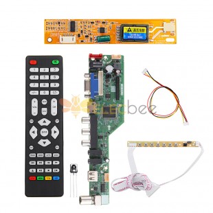 T.SK105A.03 Universal LCD LED TV Controller Driver Board TV/PC/VGA/HDMI/USB+7 Key Button+1pc Lamp Inverter