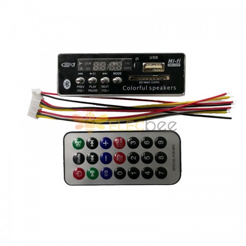 Reproductor de MP3 manos libres USB Bluetooth Módulo de placa decodificadora de MP3 integrado Radio FM Control remoto USB FM Aux Audio para coche