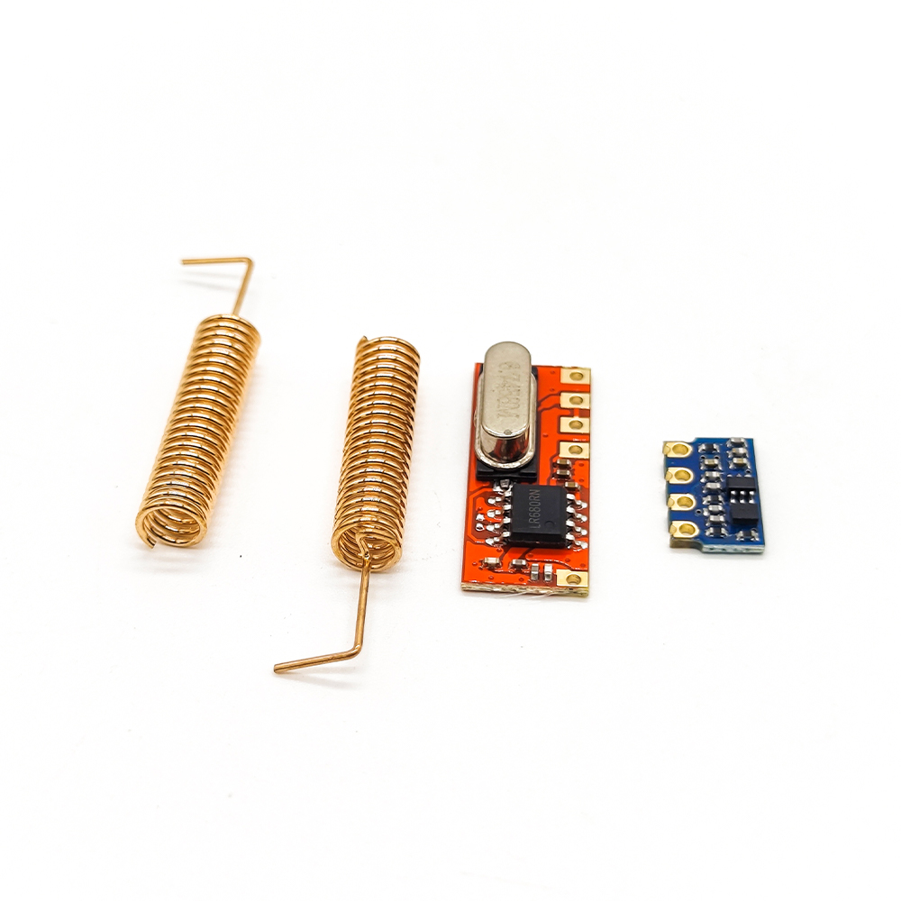 Kit de transceptor inalámbrico de largo alcance de 433 MHz, Mini módulo receptor de transmisor RF + 2 uds de antenas de resorte