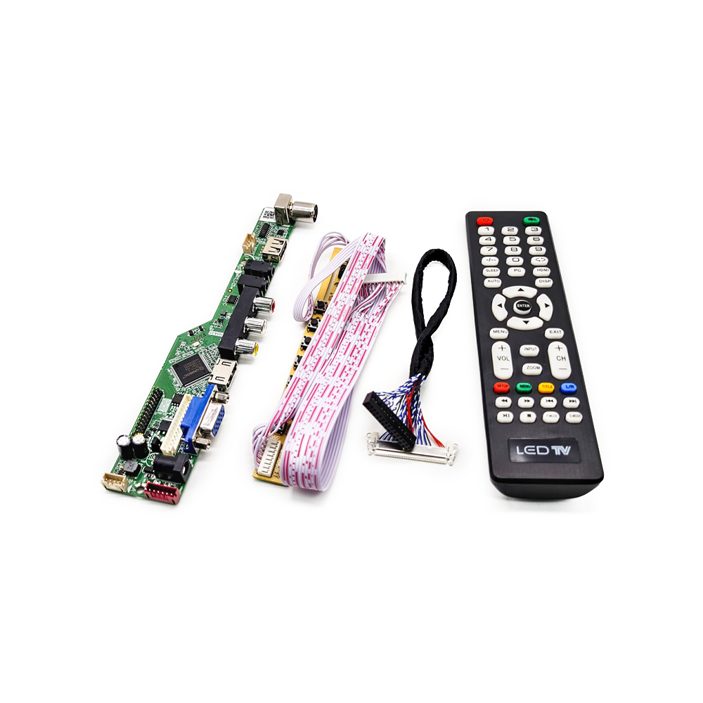 T.SK105A.03 Универсальный контроллер ЖК-телевизора со светодиодной подсветкой, плата драйвера ТВ/ПК/VGA/HDMI/USB + 7 клавиш + 2-канальный 8-битный кабель 30 LVDS
