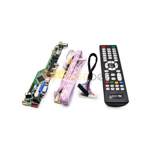 T.SK105A.03 Universal-LCD-LED-TV-Controller-Treiberplatine TV/PC/VGA/HDMI/USB + 7-Tasten-Taste + 2-Kanal-8-Bit-30-LVDS-Kabel