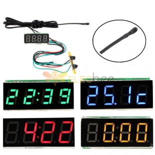 0.36英寸三合一時間+溫度+電壓表顯示帶NTC DC7-30V電壓表電子表時鐘數碼管