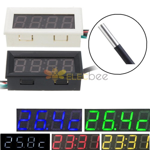 Digital Horloge LCD numérique 12V Voiture Clock Voltmeter Thermomètre