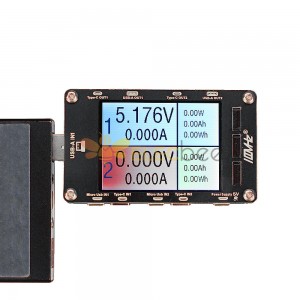 100MHZ T50N المزدوج USB الجهد الحالي اللون شاشة عرض جهاز قياس سعة الطاقة QC2.0 QC3.0 PD FCP أداة اختبار