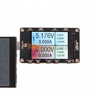 100MHZ T50N雙USB電壓電流彩顯測試儀電源容量表QC2.0 QC3.0 PD FCP測試工具