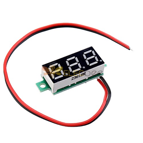 10pcs 0.28 pouces deux fils 2.5-30V affichage rouge numérique voltmètre cc compteur de tension réglable