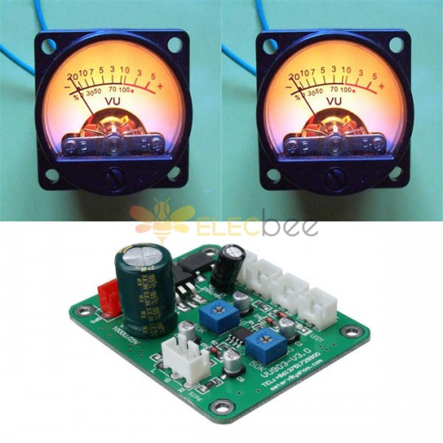  SHYEKYO Audio VU Meter, Portable 12V Easy to Use VU Meter  Header with Backlight for Car Audio(1000UA 50Ω) : Electronics