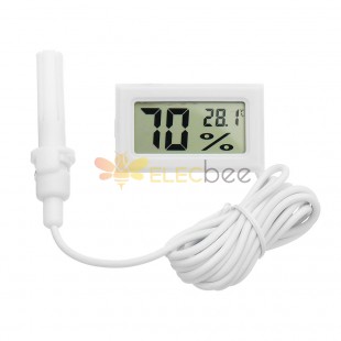 2 Adet Dijital Mini LCD Dijital Termometre Higrometre Buzdolabı Dondurucu Sıcaklık Nem Ölçer Beyaz