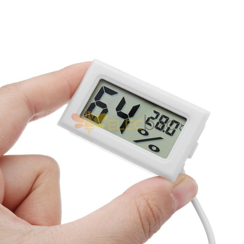 2 uds Digital Mini LCD termómetro Digital higrómetro nevera congelador  temperatura humedad medidor blanco