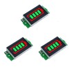 3Pcs 1S-8S 单节 3.7V 锂电池电量指示模块 4.2V 绿色显示电动车电池电量