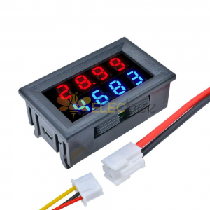 3 pçs DC 100V 10A 0,28 polegadas Mini voltímetro digital amperímetro 4 bits 5 fios medidor de corrente de tensão com display duplo LED