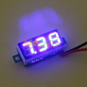 5 peças azul 0,28 polegadas 3,2 V-30 V mini voltímetro digital testador de tensão voltímetro