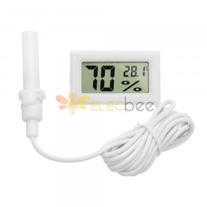 5 peças Mini LCD Termômetro Digital Higrômetro Geladeira Congelador Temperatura Umidade Medidor White Egg Inc